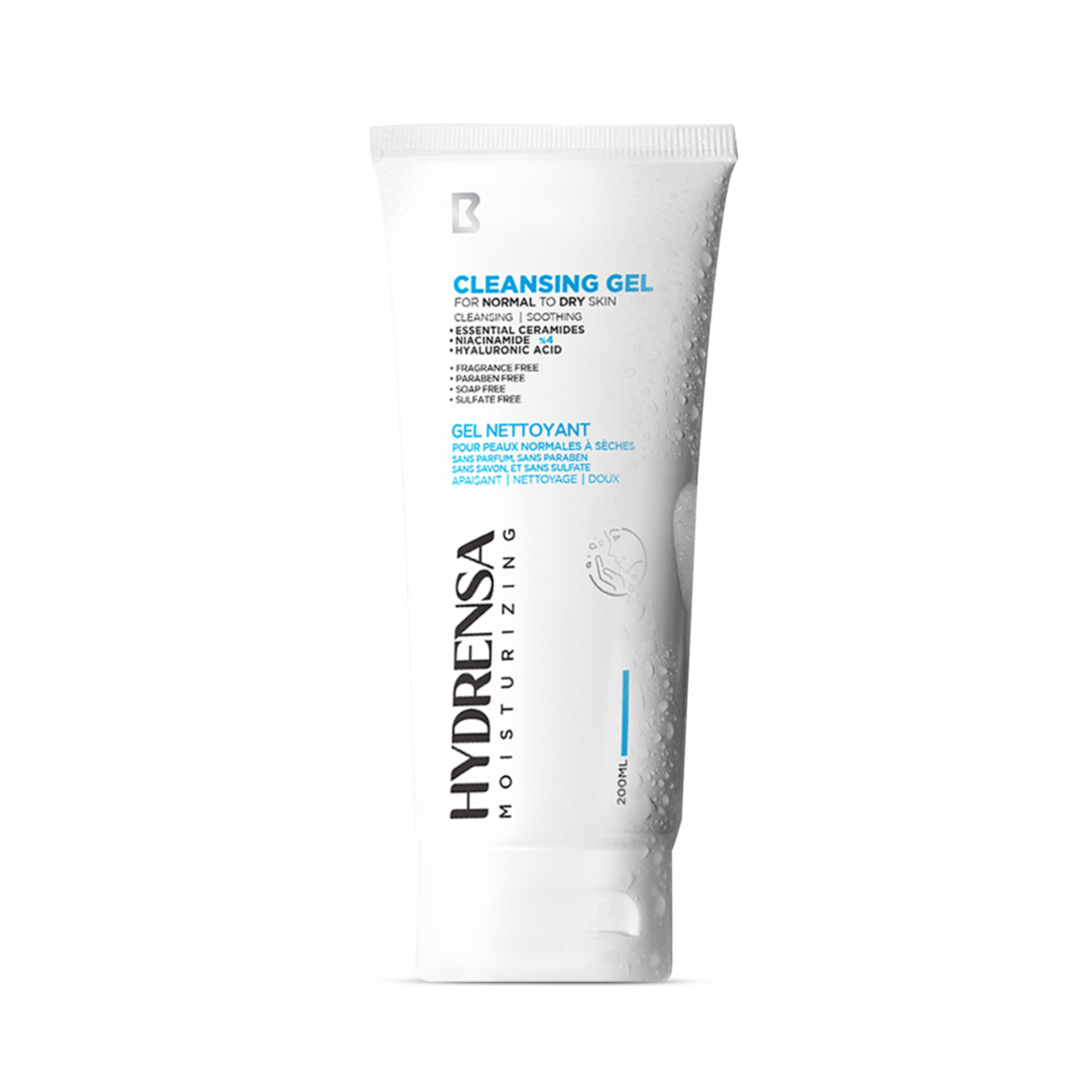 Biostream-HYDRENSA-Cleansing-Gel.png كولاجرا هيدرينسا غسول الوجه جل للبشرة الجافة و الحساسة 200 مل - Kolagra - Image 1