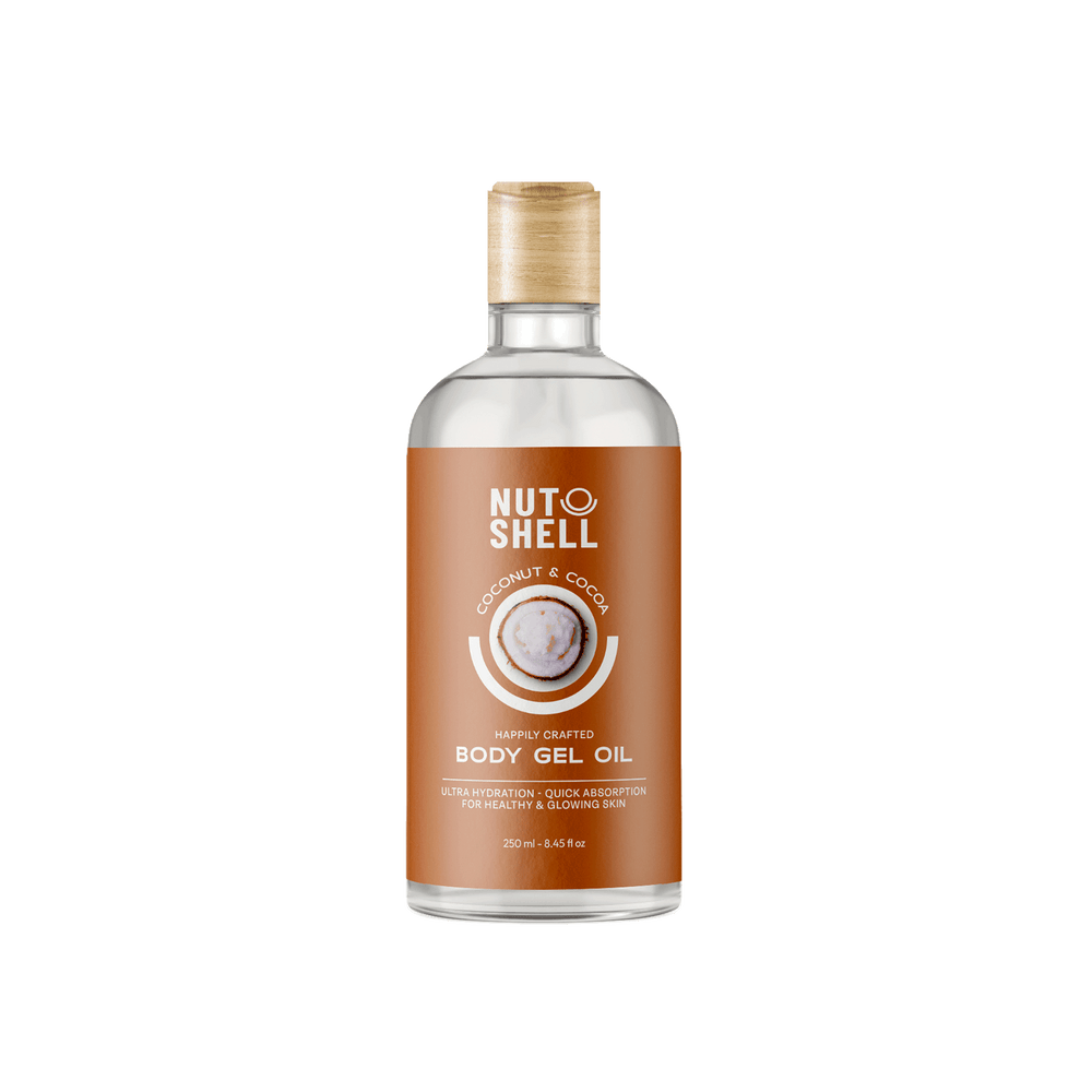 coconut_body_gel_oil_1000x.png ناتشيل جل زيت للجسم بجوز الهند والكاكاو 250 مل - Nutshell - Image 1